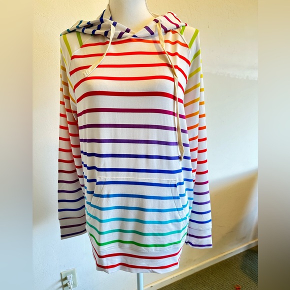 NWT Stripe and Stare Rainbow Hoodie - Picture 1 of 9